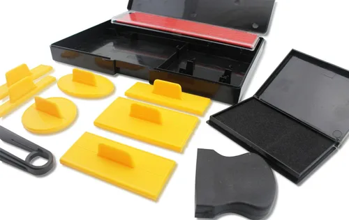 Miniatura 5 de Finex Kit de impresión de sellos de goma para bricolaje, fácil de usar, crea tu propio juego de sellos para negocios, manualidades, hobby, escuela