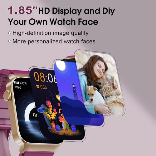 Miniatura 2 de STECEi Reloj inteligente para hombres y mujeres, llamada Bluetooth, pantalla HD de 1.85 pulgadas, con monitor de frecuencia cardíaca/sueño, más
