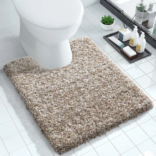 Miniatura 93 de Yimobra Alfombra de baño de felpa esponjosa, súper lanuda suave, cómoda, antideslizante, absorbente de agua, alfombra de baño de microfibra que se