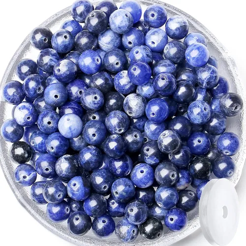 Miniatura 23 de QINJIEJIE 105 piezas de cuentas de piedra de 7 chakras de 8 mm, cuentas naturales redondas sueltas de gemas para pulseras, cuentas de cristal