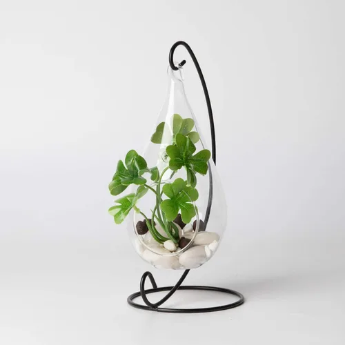 Miniatura 5 de WGV - Planta colgante de vidrio terrario a granel, ancho 3.5 pulgadas, altura 7 pulgadas, lágrima de bricolaje, maceta de aire para suculentas, luz