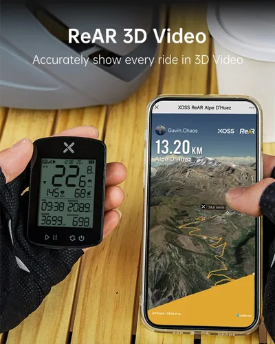 Miniatura 7 de XOSS G+ Gen2 GPS Bike Computer ANT+/ Bluetooth IPX7 Impermeable Ciclismo Ordenador de Ciclismo Recargable Velocímetro Odómetro con pantalla LCD
