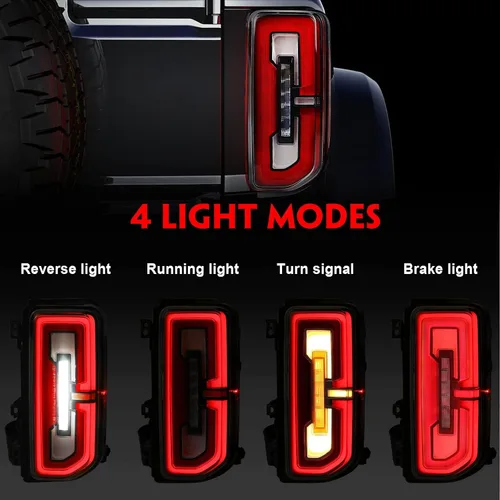 Miniatura 5 de Juego de luces traseras LED para Ford Bronco 2021-2025 Solo apto para accesorios halógenos originales Bronco, piezas de repuesto para lámparas