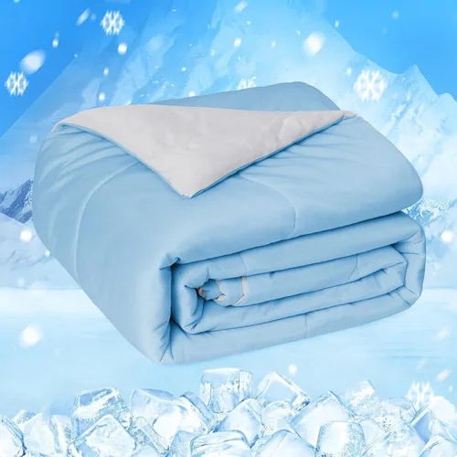 Miniatura 10 de HOMFINE Edredón refrescante para personas que duermen con calor, ambos lados Q-Max > 0.45 de fibra de enfriamiento Arc-Chill para todas