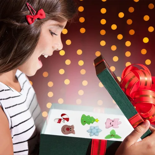 Miniatura 7 de Anditoy 100 piezas de juguetes esponjosos de Navidad Mochi Squishy de Navidad, juguetes esponjosos de Navidad para niños, niñas, niños pequeños