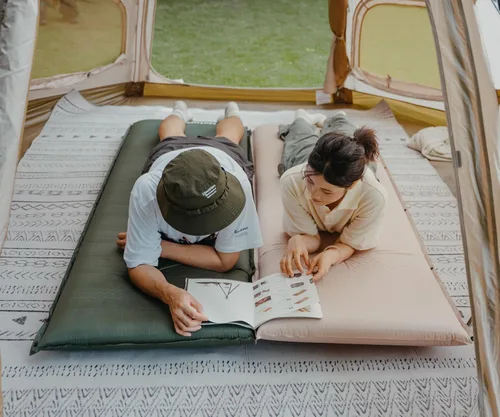 Miniatura 6 de Naturehike Colchoneta de dormir autoinflable de espuma ultra gruesa de 4 pulgadas, R9.5 con tela 75D, colchón de aire para las 4 estaciones
