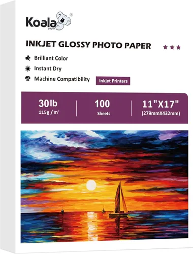 Miniatura 10 de Papel de inyección de tinta brillante y delgado Koala 8.5x11 pulgadas 100 hojas compatible con impresora de inyección de tinta uso TINTA DE TINTE