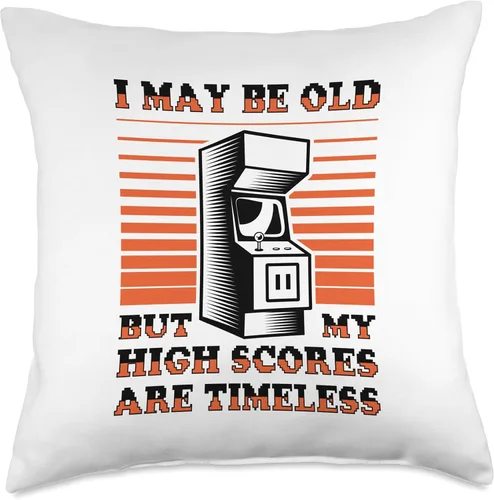 Video Game Player Retro Gamer Gaming Classic 80s Arcade Game Throw Pillow