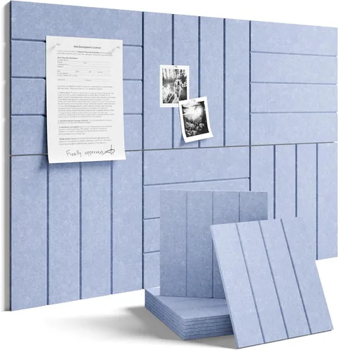Miniatura 21 de Tablero de anuncios de fieltro grande de 36 x 24 pulgadas, alternativa al tablero de corcho – Paquete de 6 con 40 pestañas adhesivas extraíbles