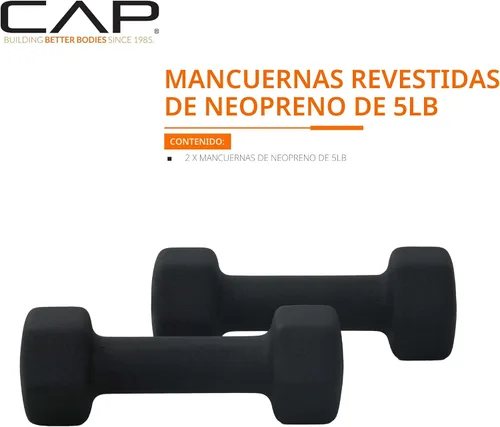 Miniatura 2 de CAP Barbell Neoprene Dumbbell Weights Pairs & Sets Black