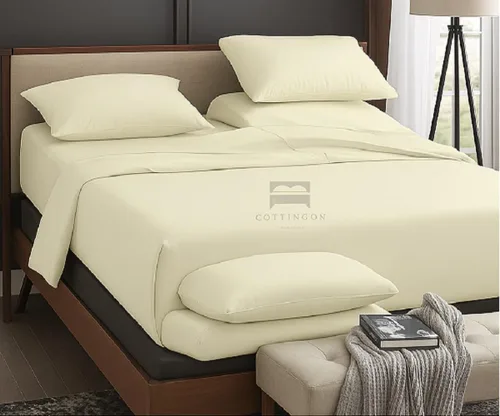 Miniatura 27 de Cottingon Juego de sábanas de 4 piezas para camas ajustables, 100% algodón egipcio de 28 pulgadas, hojas de cabeza flexible para dormir con números