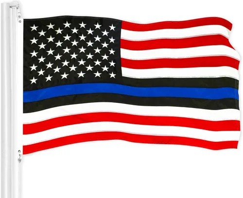 G128 Bandera Blue Lives Matter | 2.5 x 4 pies | Serie ToughWeave bordado de poliéster 210D | Bandera de deber y honor, diseño bordado, interior y