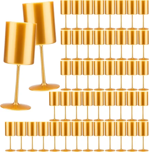 Miniatura 18 de Paquete de 12 copas de vino de plástico de 10 onzas, grandes y reutilizables, copas de champán vintage con tallo, vasos acrílicos inastillables