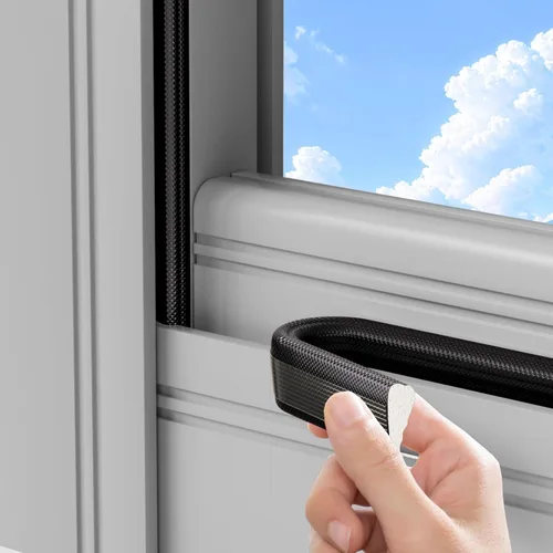 Burlete para puerta, tira de sellado de ventana de cuña de 196 pulgadas, cinta de espuma aislante de invierno resistente a la intemperie, marco de