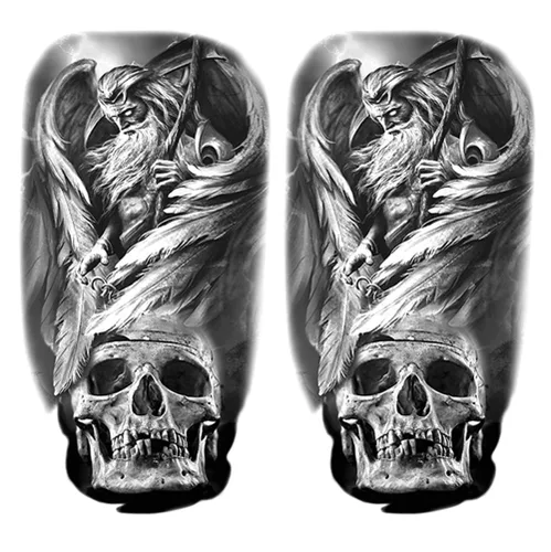 Miniatura 9 de 2 hojas de tatuajes temporales con cruz y luna de Jesús para adultos, espirituales religiosos, tatuajes falsos realistas, nebulosa galaxia en blanco