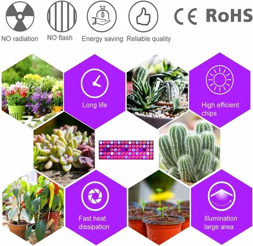 Miniatura 6 de Luces LED de crecimiento, lámpara de cultivo de espectro completo con luces LED IR y UV para plantas de interior, micro verdes, clones, suculentas