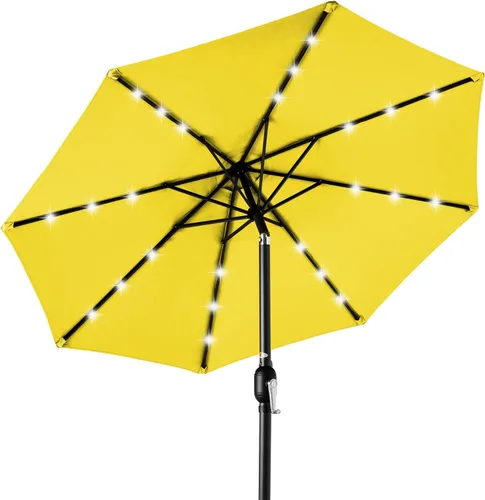 Miniatura 33 de Best Choice Products Solar Polyester LED Lighted Patio Umbrella w/Tilt Adjustment and UV-Resistant Fabric Gris niebla