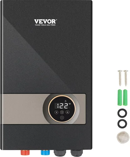 Miniatura 10 de VEVOR Calentador de Agua Eléctrico Sin Depósito, Calentador de Agua Caliente Instantáneo de 8KW, Pantalla Digital de Temperatura y Fácil Instalación