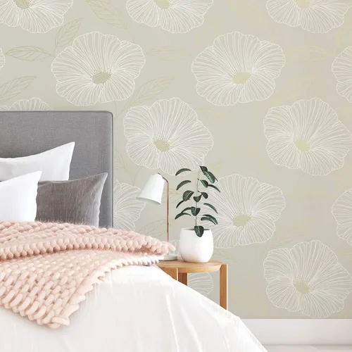 Miniatura 2 de NuWallpaper NUS3579 Dove Floweret - Papel pintado para despegar y pegar, metálico