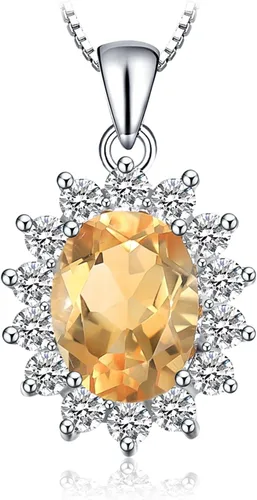 Miniatura 52 de JewelryPalace Princess Diana Kate Middleton Natural Amethyst Citrine Garnet Peridot Topaz Created Ruby Sapphire Simulated Emerald Pendant Necklace