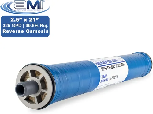Miniatura 2 de Elemento de membrana de ósmosis inversa de 2.5" x 21" para agua del grifo Alto rechazo 325 GPD a 225 psi Rechazo del 99.5% Membrana RO