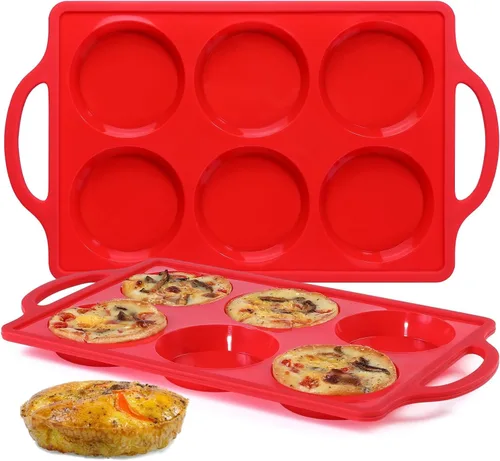 Miniatura 18 de CAKETIME Molde para huevos de silicona con marco reforzado de metal de 3 pulgadas para sándwiches de desayuno, molde redondo de silicona