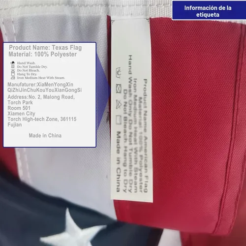 Miniatura 9 de Homissor Bandera del estado de Texas de 3 x 5 pies, banderas bordadas cosidas TX banderas de nailon resistentes para exteriores, color vivo, ojales