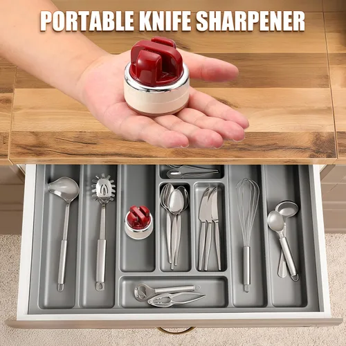 Miniatura 2 de Afilador de cuchillos Afilador de cuchillos de cocina y bolsillo multiángulo con base de succión Funciona con una amplia gama de cuchillos