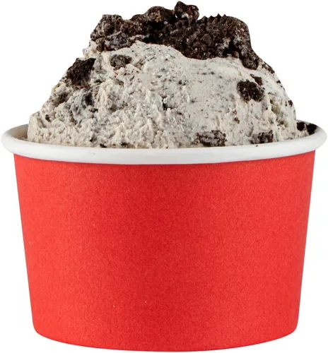 Miniatura 9 de Restaurantware 50 unidades rojo para llevar taza desechable de 3 x 3 x 1.8 pulgadas, mini taza de papel resistente a la grasa reciclable diseño