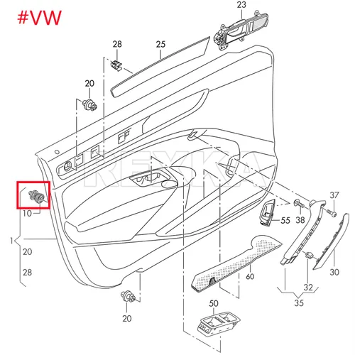 Miniatura 6 de Rexka 10 clips de retención para panel de moldura de puerta, 7L6-868-243, compatible con Audi Volkswagon Passat B7 A4 B8 Golf MK6 Golf 7 Touareg