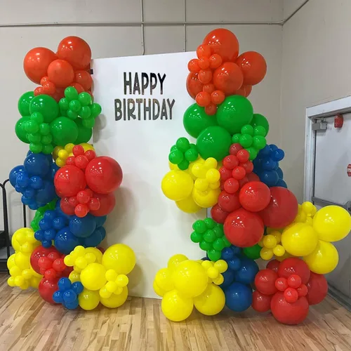 Miniatura 4 de Kit de arco de guirnalda de globos azul, rojo, verde, amarillo, naranja, 132 piezas de arco de globos arcoíris para baby shower, despedida