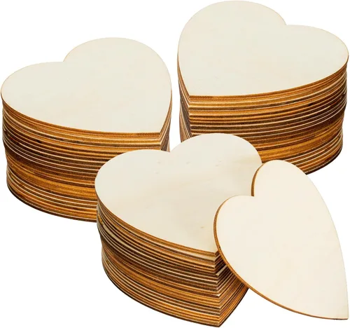 Miniatura 10 de 50 piezas de madera en blanco sin terminar, rebanadas hexagonales de madera natural de 4 pulgadas, recortes para manualidades DIY, pintura