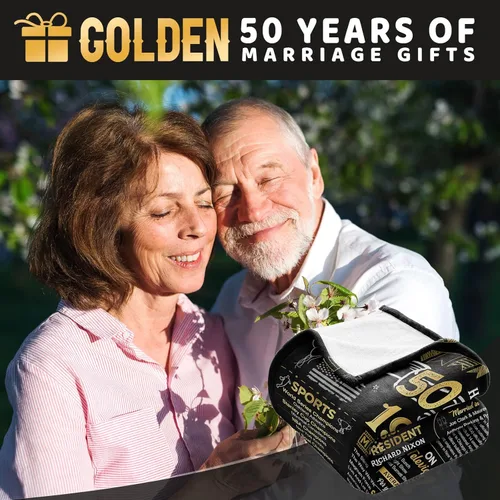 Miniatura 6 de Manta de boda de 50 aniversario, regalo para 50 aniversario de boda, regalo dorado de 50 años de matrimonio, regalos para pareja, esposa, marido