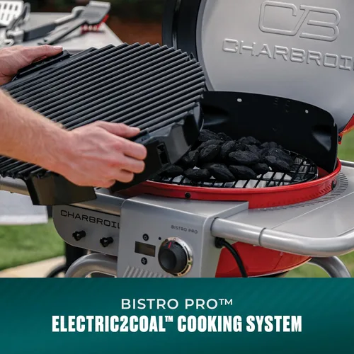 Miniatura 7 de Parrilla eléctrica y plancha Bistro Pro + modo carbón, negra - 25302145