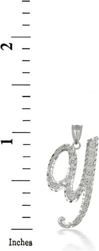 Miniatura 2 de Collar con colgante de plata de ley certificada con texto en inglés "A-Z