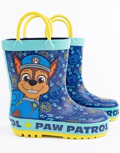 Miniatura 4 de Paw Patrol Botas de agua para niños Botas Wellington de lluvia azul para niños Chase Toddler zapatos resistentes al agua para caminar con asas