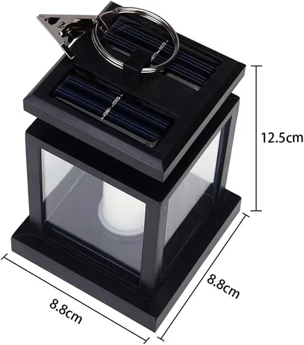 Miniatura 4 de Farol solar colgante LED alimentado por energía solar, impermeable, sin llama, parpadeante, blanco cálido, decoración al aire libre para jardín