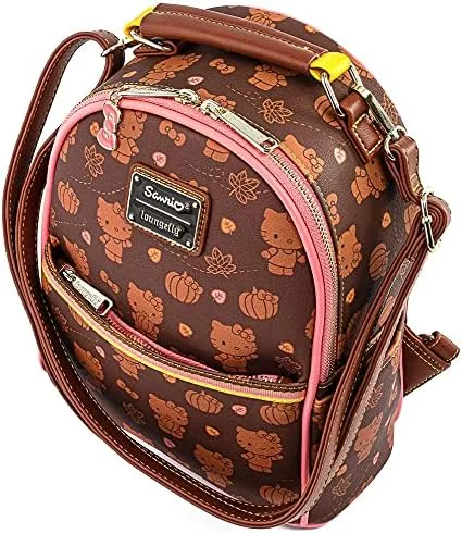 Miniatura 3 de Loungefly Sanrio Hello Kitty Pumpkin Spice Adult Womens Convertible Mini Backpack Purse