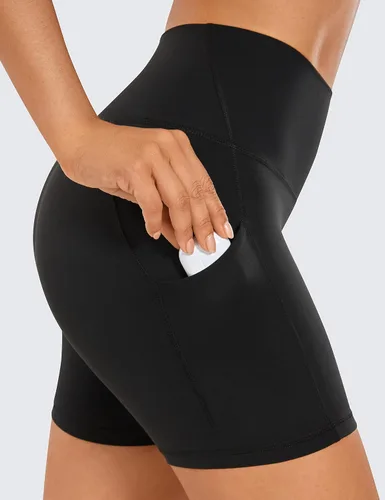 Miniatura 4 de CRZ YOGA Butterluxe - Pantalones cortos de ciclismo para mujer con bolsillos de 3, 5 y 8 pulgadas, cintura alta, para voleibol, entrenamiento