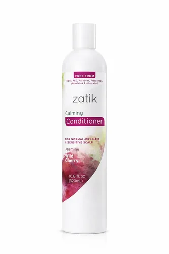 Miniatura 4 de Zatik Naturals - Juego de champú calmante + acondicionador, con jazmín y cereza silvestre para la caspa, vegano biodegradable, pH equilibrado, libre