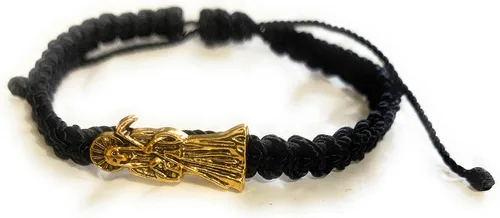 Miniatura 2 de LONTCS Pulsera Santa Muerte Negro y Dorado para Niño, Oro