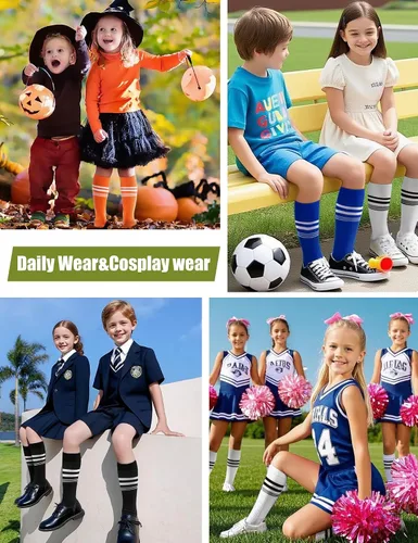 Miniatura 6 de CS CELERSPORT 23 pares de calcetines de fútbol y sóftbol para jóvenes, niños, hombres y mujeres, calcetines multideportivos