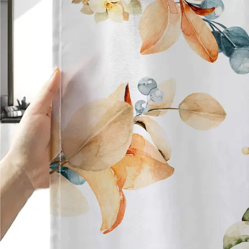 Miniatura 5 de Sanzugh Cortina de ducha de calabaza otoñal, lindas cortinas de ducha de tela floral naranja con ganchos de 72 x 72 pulgadas, decoración de baño