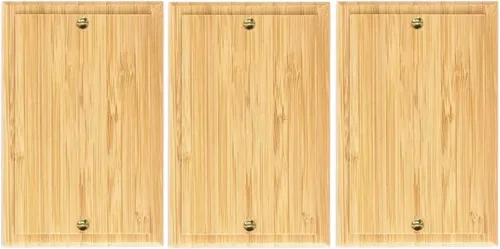 Miniatura 17 de Cubiertas de salida de madera maciza, placa de interruptor de luz de 4.8 x 3.14 pulgadas, placas de interruptor de bambú y cubiertas de Placa