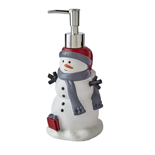 Miniatura 4 de SKL Home Dispensador de jabón de muñeco de nieve Whistler de Navidad/invierno para baño/cocina y regalo, multicolor