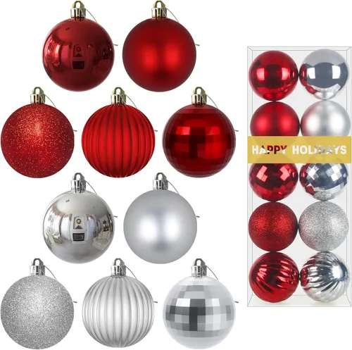 Miniatura 126 de Bolas de Navidad Grandes de 3.2" en Azul Bebé - Adornos para Árbol de Navidad, Bolas Colgantes Inastillables para Cumpleaños, Halloween, Boda