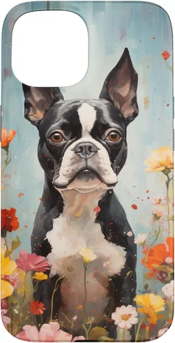 Miniatura 6 de Boston Terrier in Flower Garden Dog Art Lovers Design Case for iPhone 17