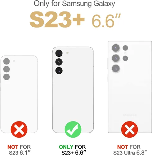 Miniatura 2 de SURITCH Funda transparente para Samsung Galaxy S23+ Plus de 6.6 pulgadas (solo protector de pantalla), [protector de pantalla integrado] carcasa oro