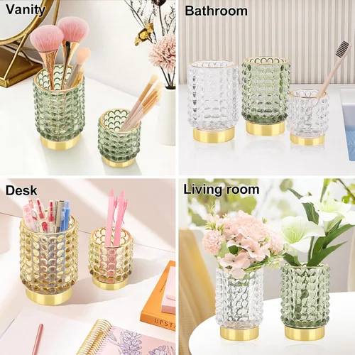 Miniatura 4 de DASITON Organizador Soporte para Brochas de Maquillaje, Soporte para Brochas de Maquillaje de Cristal, Organizador de Almacenamiento de Brochas