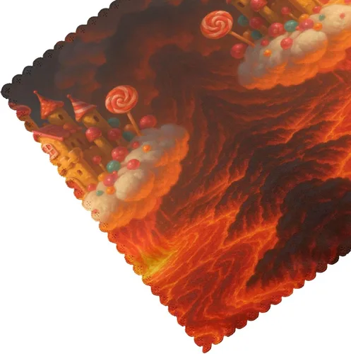Miniatura 5 de Rectangular Placemats Set of 4, Heat Resistant Candy Castle Printed Kitchen Dining Table Mats